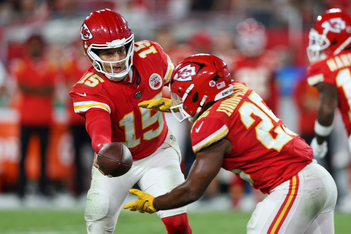 Oct 2, 2022; Tampa, Florida, USA; Kansas City Chiefs. Mandatory Credit: Nathan Ray Seebeck-USA TODAY Sports